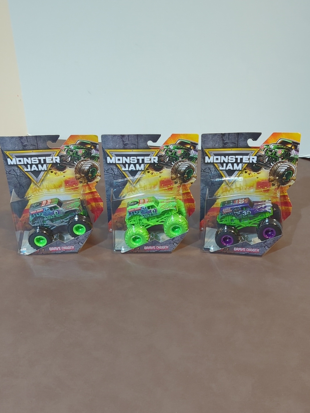 Lot Of 3 New In Package Monster Jam Grave Digger Monster Trucks Spin Master 30th
